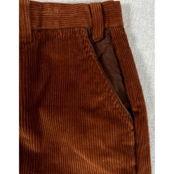 NWT $149 Orvis Wellington Supercord Pants 36x29 Rust Orange Leather Trim - Picture 9 of 16